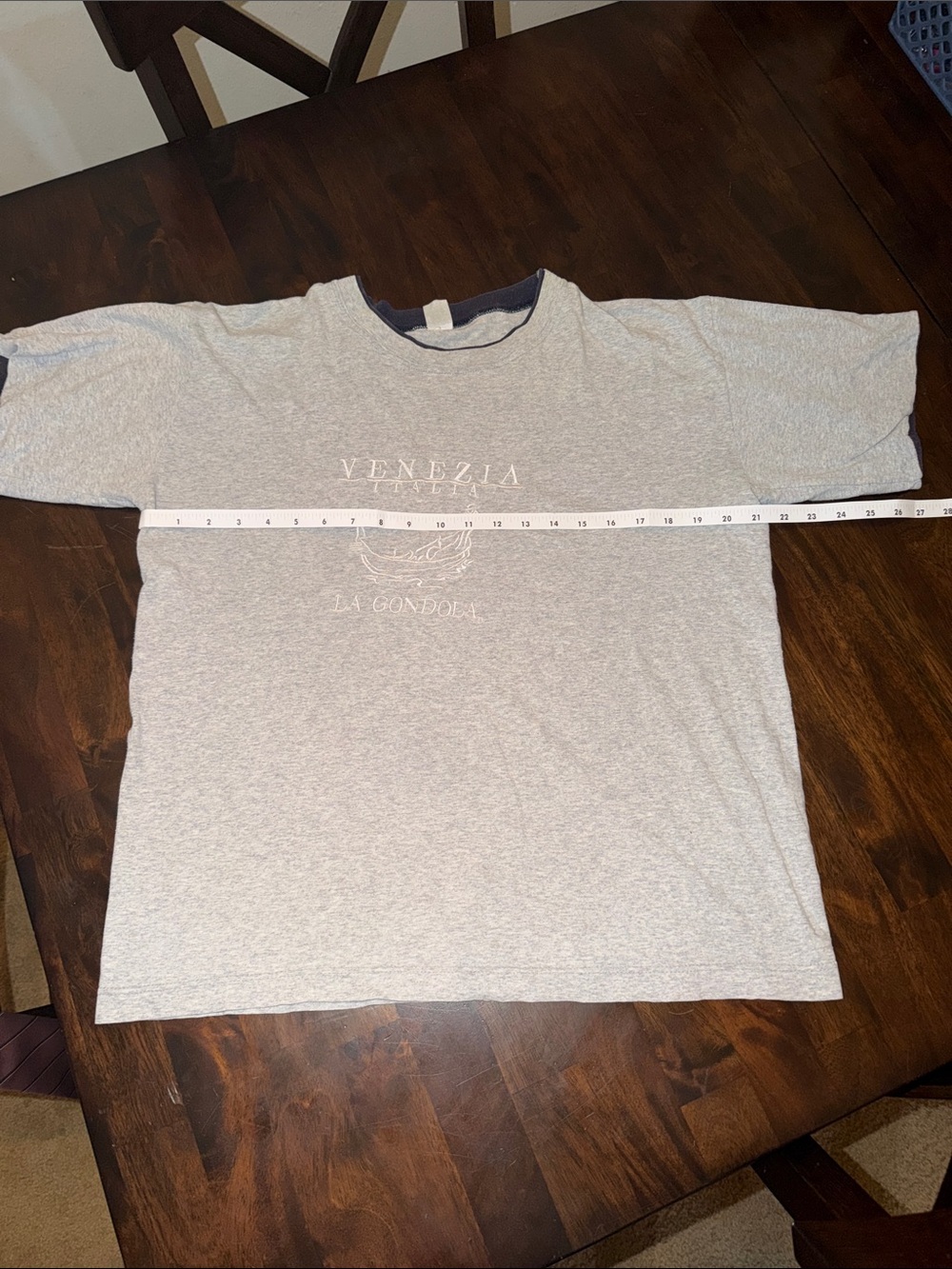 Unk Light Gray Short Sleeve Tee with Navy Trim